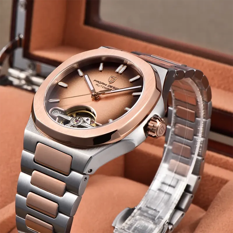 Pagani Design Automatic Rose Gold Dial Men's Watch- PD-YS025